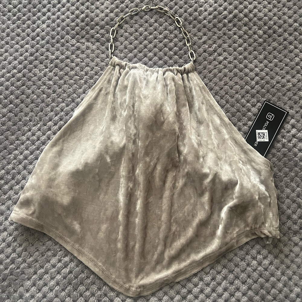 Halter Velvet Chain Top